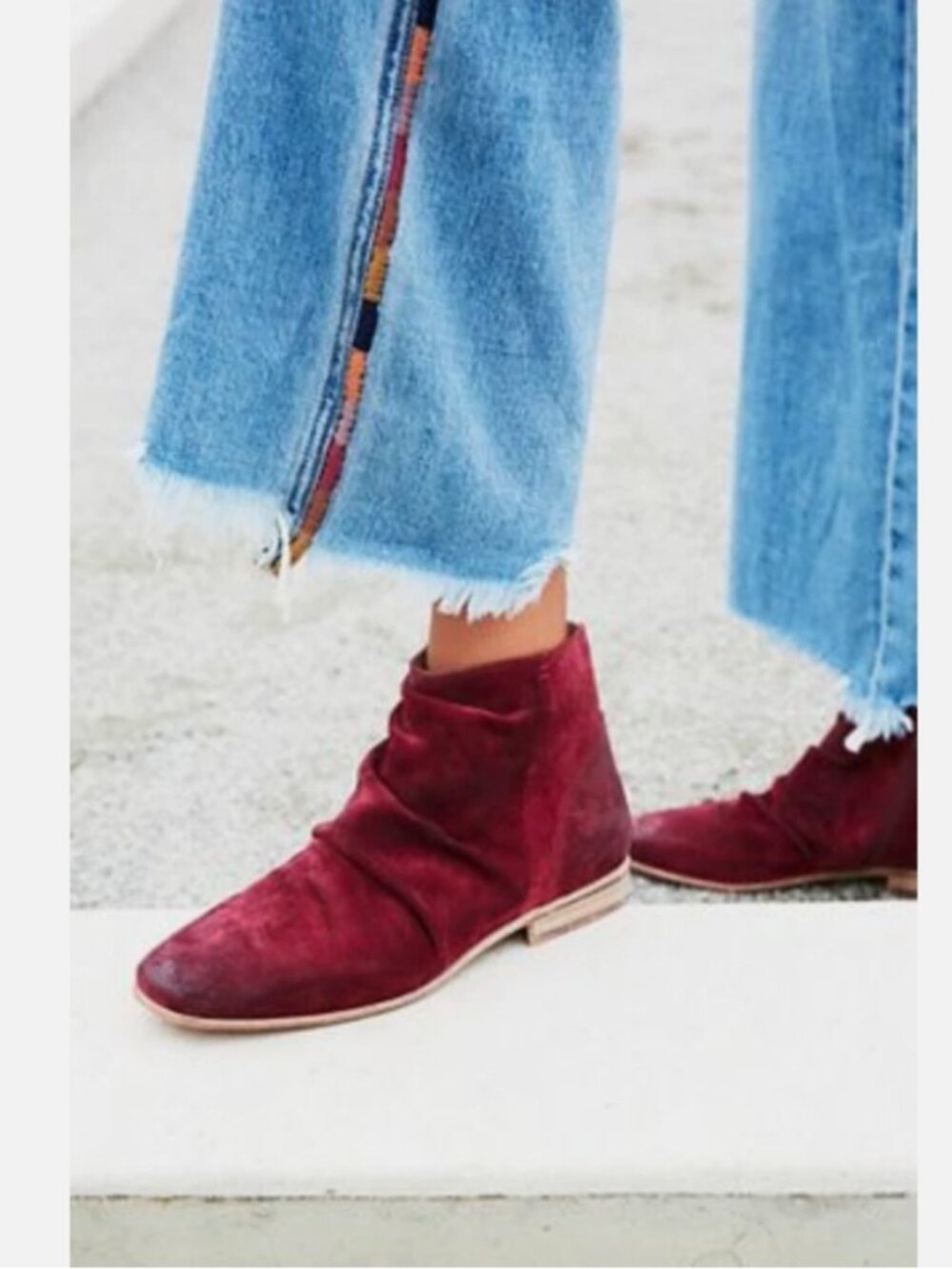 New Free People X Jeffrey Campbell Speir Ankle Boot Size 6 MSRP:$198 Suede red